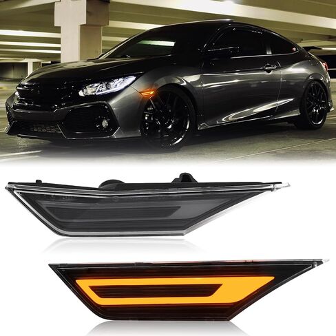 Side Marker Lights For 2016-2021 10th Gen Civic– Amber Fender Lights Replacement for Hond’a Civic Sedan Coupe Hatchback 2016 2017 2018 2019 2020 2021, Position + Turn Signal Lamp in Saudi Arabia