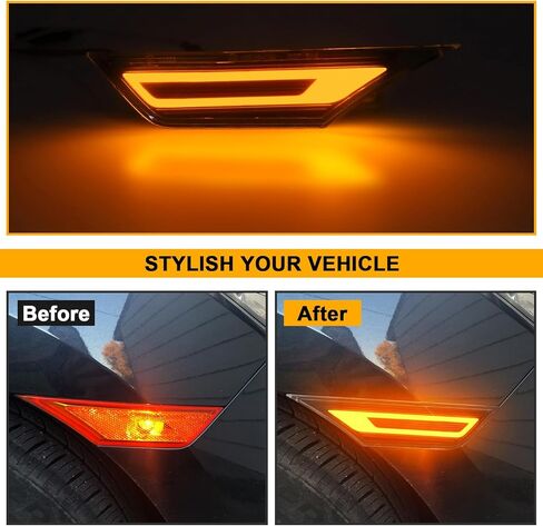 Side Marker Lights For 2016-2021 10th Gen Civic– Amber Fender Lights Replacement for Hond’a Civic Sedan Coupe Hatchback 2016 2017 2018 2019 2020 2021, Position + Turn Signal Lamp in Saudi Arabia