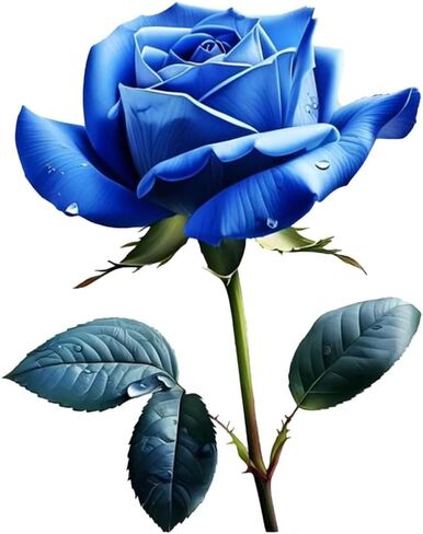 Decorative Blue Rose 3D Stickers 2-Piece Vinyl Material Suitable for car Body Windows Bumpers laptops and Luggage Furniture and Wall Decoration Stickers #3A-14 in Saudi Arabia