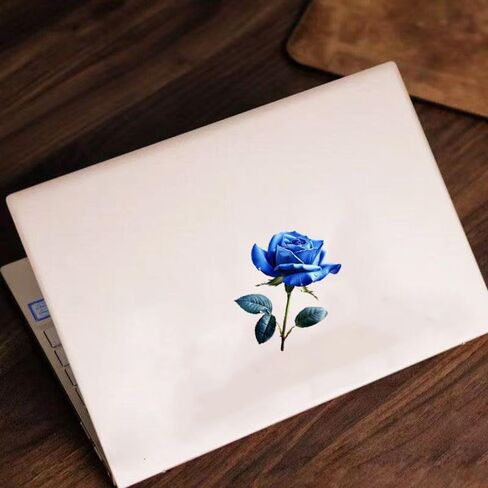 Decorative Blue Rose 3D Stickers 2-Piece Vinyl Material Suitable for car Body Windows Bumpers laptops and Luggage Furniture and Wall Decoration Stickers #3A-14 in Saudi Arabia