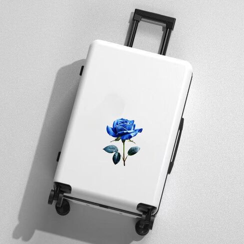 Decorative Blue Rose 3D Stickers 2-Piece Vinyl Material Suitable for car Body Windows Bumpers laptops and Luggage Furniture and Wall Decoration Stickers #3A-14 in Saudi Arabia