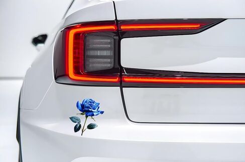 Decorative Blue Rose 3D Stickers 2-Piece Vinyl Material Suitable for car Body Windows Bumpers laptops and Luggage Furniture and Wall Decoration Stickers #3A-14 in Saudi Arabia