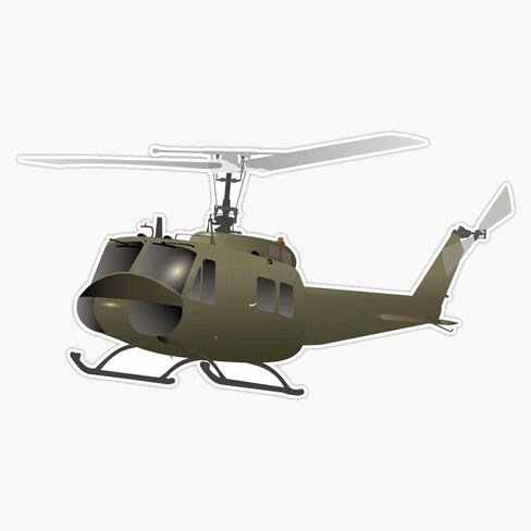 HOF Trading Uh-1 Huey Helicopter Vinyl Sticker Waterproof Decal Laptop Wall Window Bumper Sticker 5"F in Saudi Arabia