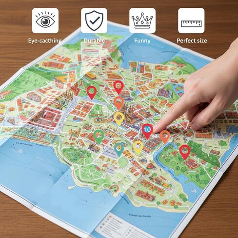 Map Location Markers Stickers, 500 Pcs 0.5x0.35inch Colored Map Marking Stickers Self Adhesive Peel and Stick Indicator Labels for Marking Camping and Adventure Locations or Travel Destinations in Kuwait