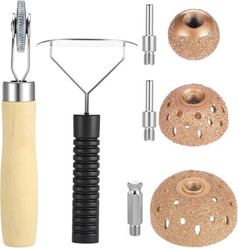 8Pcs Tire Repair Patch Tools Tire Buffing Wheels, 25/42/55mm Tungsten Steel Buffing Wheel Tires Patch Roller Scraping Cutter Kit for Car Truck Tube Bike Tires Grinding Polishing Accessories in Saudi Arabia