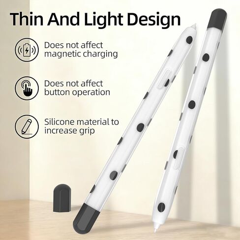 LOVE MEI Silicone Pencil Case Compatible with Galaxy Tab S7//S8/S9/S10 Series Polka Dot Crystal Pen Case Cover Sleeve Non-Slip Smooth Grip (Black) in Saudi Arabia