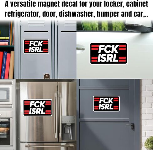 Magnet F.uck Israel Magnet Decal Anti Israel Red Reusable Magnetic Sign Sticker for Fridge Car Bumper Locker 5.5in in Saudi Arabia