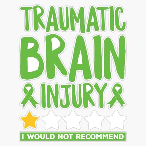 Magnet Traumatic Brain Injury, Traumatic Brain Injury Awareness, TBI Survivor Gift, TBI, Green Ribbon, TBI Fighter Magnetic Vinyl Sticker 5" in Kuwait
