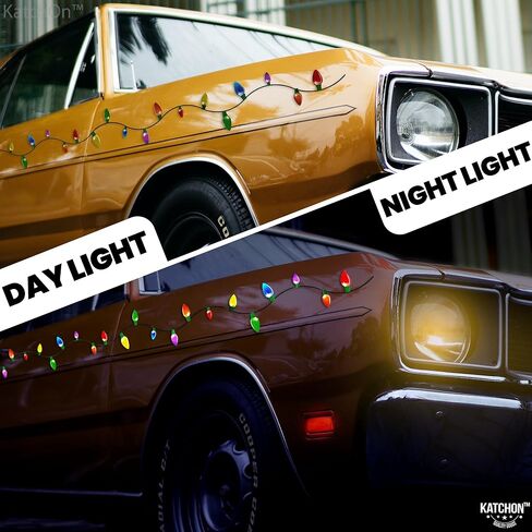KatchOn, Christmas Car Magnets Decorations Set - Pack of 100 | Magnetic Christmas Lights for Car | 48 Reflective Light Bulb Magnet Decorations | 52 Magnetic Wire for Car Magnet Christmas Decorations in Kuwait