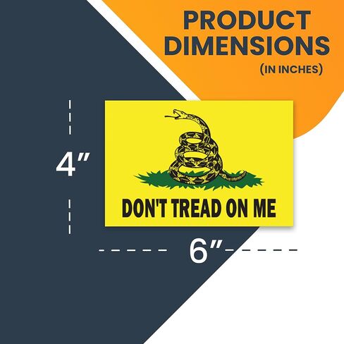 ملصق مغناطيسي للسيارة Magnet Me Up Don't Tread on Me Gadsden Flag، مقاس 4x6 بوصة، عبوتان، أصفر، أخضر، أسود، مغناطيس سيارات عالي التحمل لشاحنة السيارة وسيارات الدفع الرباعي in Kuwait