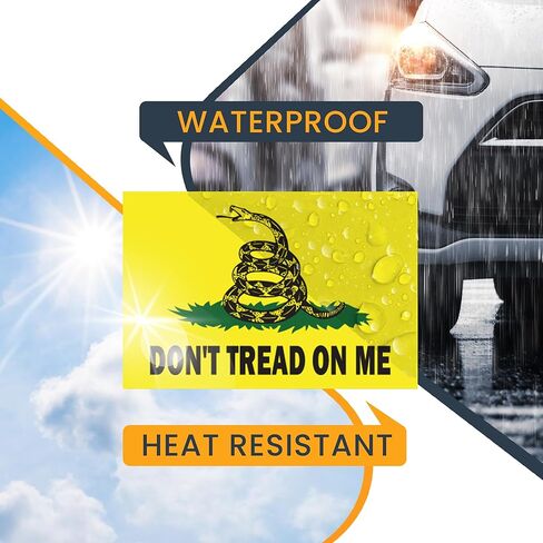ملصق مغناطيسي للسيارة Magnet Me Up Don't Tread on Me Gadsden Flag، مقاس 4x6 بوصة، عبوتان، أصفر، أخضر، أسود، مغناطيس سيارات عالي التحمل لشاحنة السيارة وسيارات الدفع الرباعي in Kuwait