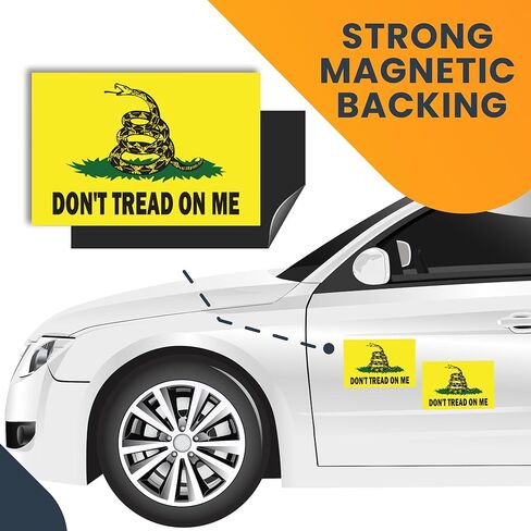 ملصق مغناطيسي للسيارة Magnet Me Up Don't Tread on Me Gadsden Flag، مقاس 4x6 بوصة، عبوتان، أصفر، أخضر، أسود، مغناطيس سيارات عالي التحمل لشاحنة السيارة وسيارات الدفع الرباعي in Kuwait