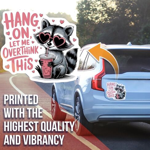 Cute Raccoon Magnet - Funny Fridge Magnet - Overthinking Raccoon Decor - Heart Sunglasses Magnet - Kitchen Decoration Decorative Magnet Decorative Magnet AAMT0948 in Kuwait