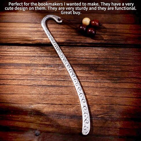 40 Pcs Metal Book Mark,Antique Silver Bookmark Charms – Vintage Bookmark Charm with Loop, Multi-Use Hairpin Clips & Jewelry Making Charms for DIY Crafters in Saudi Arabia