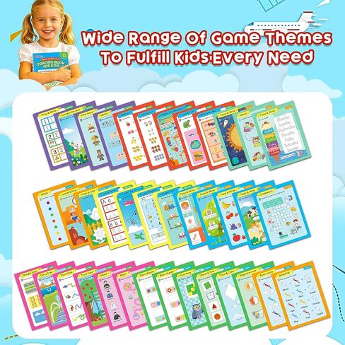 Preschool Learning Activities, Tracing Books for Kids 3+, 54 Reusable Toddler Learning Activities Book, Toddler Handwriting Practice, Montessori Travel Educational Toys, Gifts for Kids Ages 3+ in Saudi Arabia