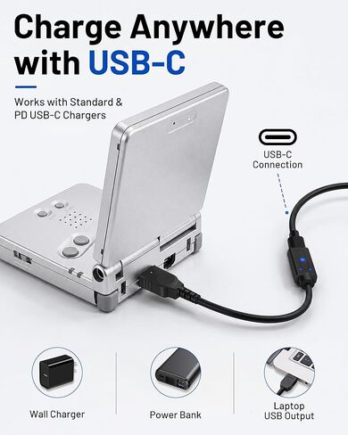Game Boy Advance SP Charger Adapter, USB-C Converter for GBA SP, Safe Charging with PD USB-C Chargers in Saudi Arabia