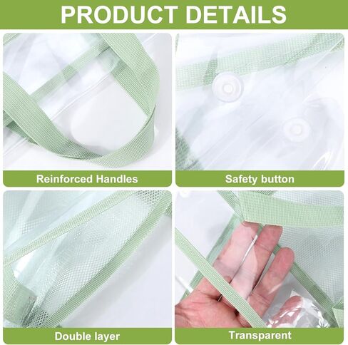 YOPCDJ 4 Pcs Clear Tote Bag, Large Makeup Bags, Clear PVC Cosmetic Bag Organizer, Multifunction Travel Toiletry Bag for Women, Transparent Beach Tote Bags, Transparent Organizer Storage Bags in Kuwait