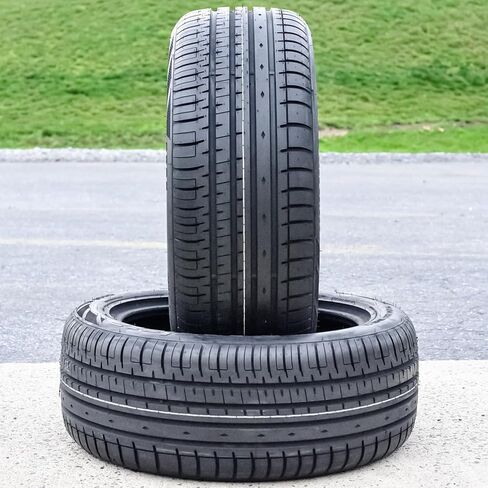 مجموعة من 2 (اثنين) إطارات شعاعية لأداء سيارة الركاب Accelera Phi-R لجميع المواسم - 195/55R16 195/55/16 195/55-16 91V نطاق التحميل XL 4-Ply BSW جدار جانبي أسود UTQG 400AA in Kuwait