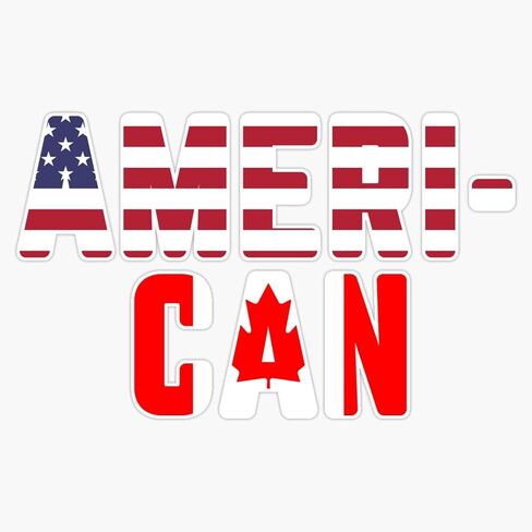 HOF Trading American Canadian Flag America Canada Patriotic Pride USA Vinyl Sticker Waterproof Decal Laptop Wall Window Bumper Sticker 5" in Saudi Arabia