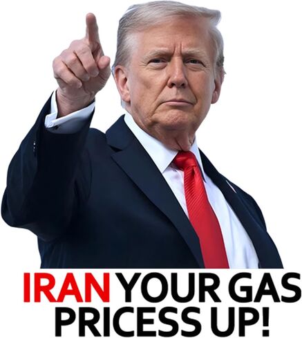 Iran Your Gas Prices Up Trump Parody Stickers, 16 Pack, 2 Inch, Vinyl, Waterproof, Glossy Finish, Multicolor, for Laptop, Tumbler, Car, Helmet in Saudi Arabia