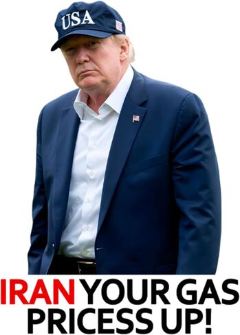 Iran Your Gas Prices Up Trump Parody Stickers, 16 Pack, 2 Inch, Vinyl, Waterproof, Glossy Finish, Multicolor, for Laptop, Tumbler, Car, Helmet in Saudi Arabia