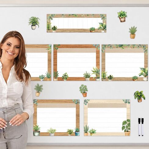 12PCS Boho Magnetic Write Wipe Organization Chart Composition Notebook Dry Erase Magnets Objectives Learning Labels Back to School Class Learning Targets for Whiteboard Goal Target Teaching Supplies in Kuwait