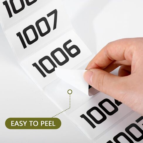 1001-2000 Pieces Consecutively Numbered Labels - 3" x 1.5" Inventory Numbered Sticker Self Adhesive Laminated Vinyl for Home Warehouses Offices Storage in Saudi Arabia