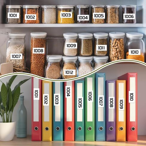 1001-2000 Pieces Consecutively Numbered Labels - 3" x 1.5" Inventory Numbered Sticker Self Adhesive Laminated Vinyl for Home Warehouses Offices Storage in Saudi Arabia