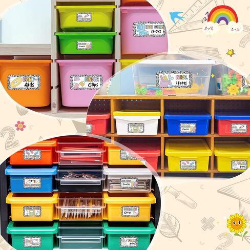 Gueevin 84 Pcs Teacher Toolbox Labels Bulk Pastel Composition Tool Box Storage Stickers for Classroom Decoration Self Adhesive Colorful Drawer Tag for Back to School Supplies in Kuwait