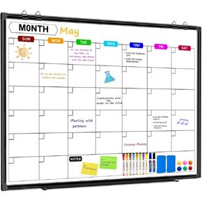 Calendar Whiteboard for Wall 48" x 36", Magnetic Dry Erase Calendar Monthly Dry Erase Board with Tray for Office Home and School in Kuwait