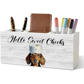 Coastal Beach Crab Pencil Pen Holder for Desk Organizer, Crab Gifts, I Just Freaking Love Crabs Okay Wooden Box Decorations for Home Office Bedroom Desk Tabletop Decor in Saudi Arabia