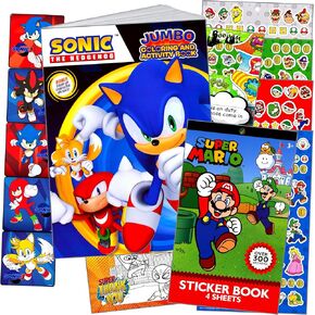 Sonic The Hedgehog Coloring Book for Kids with Sonic Coloring Pages, Activities, Games Plus Sonic Stickers, More Sonic Activity Book Set for Boys in Kuwait