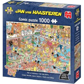 Jan Van Haasteren - JVH - Warm Front, Chaos in - Not So Wellness - Adult Jigsaw Puzzle - Humorous - 100% Recycled Cardboard - 1000 Pieces - Jumbo in Saudi Arabia