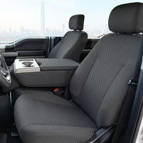 Oxford Fabric Seat Covers for Ford F150 XLT & Lariat 2014 for Ford F250 F350 F450 F550 XLT & Lariat 2015-2021,Front 40/20/40 Split Bench with Center Console - Gray in Saudi Arabia