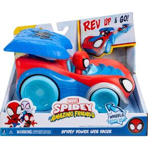 Jazwares Marvel Spidey and His Amazing Friends Power Web Racer - مركبة مقاس 8 بوصات مع جناح Rev Up وعجلات مضيئة وشخصية مدمجة in Kuwait