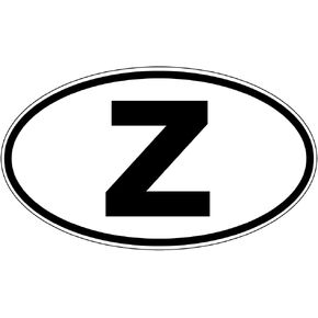 Letter Z Oval Sticker in Saudi Arabia