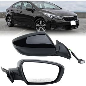 Right Passenger Side Mirror Compatible with 2017 2018 Kia Forte Right Rear View Door Mirror Assembly Heated Manual Folding Power Glass Black 5 Pins 87620B0000 KI1321213 in Saudi Arabia