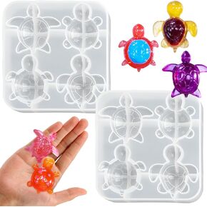 2-Piece Mini Sea Turtle Resin Molds, 3D Tiny Animal Silicone Molds for Epoxy Resin, Detailed Tortoise Casting Molds for Jewelry Keychain Pendant, Earrings, DIY Ocean Art Crafts, Micro Landscape Decor in Saudi Arabia