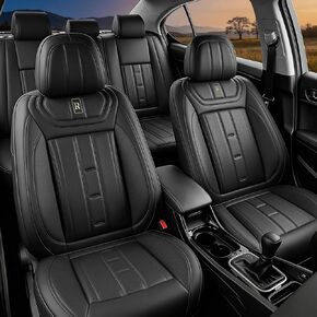 Forte Seat Covers Compatible with Kia Forte 2012-2024 Premium Leather Car Seat Covers,Waterproof,Wear Resistant,Airbag Compatible Seat Protector(5 Seats,Black) in Saudi Arabia