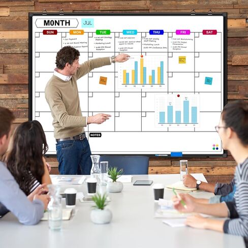 Calendar Whiteboard for Wall 48" x 36", Magnetic Dry Erase Calendar Monthly Dry Erase Board with Tray for Office Home and School in Kuwait