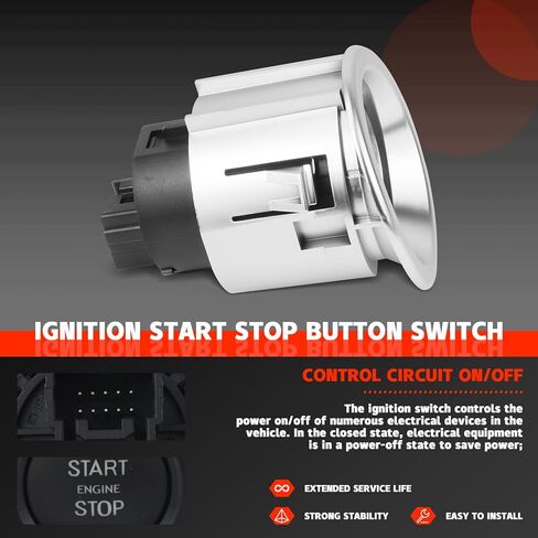 LR011897 Ignition Start Stop Switch, Engine Push Button Start Stop Switch Replacement for Land Rover Range Rover L322 2010 2011 2012, Replaces LR050802 AH42-14C376-BA in Saudi Arabia