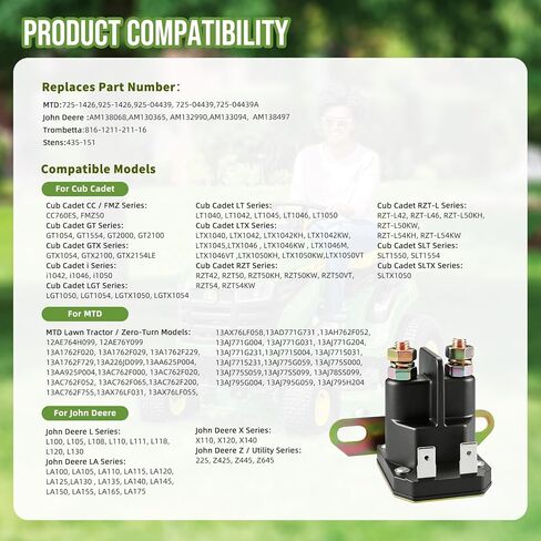 175566 Ignition Switch 7 Terminals 2 Keys & AM138068 Starter Solenoid 12V Compatible with John Deere L100 L105 L108 D100 D105, Replaces #175566, 175442, 163968, 532175566, AM138068, 725-04439 in Saudi Arabia