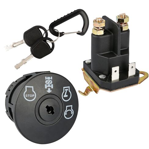 532193350 Ignition Switch 2 Keys 4 Position 7 Terminals & 725-06153A Starter Solenoid Compatible with Husqvarna, AYP, Craftsman, Poulan, Cub Cadet, MTD,193350 33457 21546319 725-06153A 725-06153 in Saudi Arabia