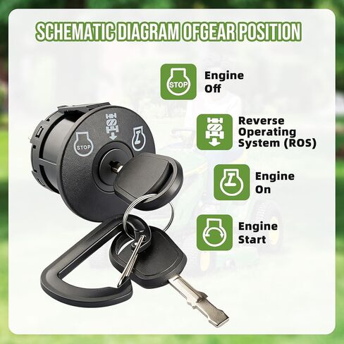 532193350 Ignition Switch 2 Keys 4 Position 7 Terminals & 725-06153A Starter Solenoid Compatible with Husqvarna, AYP, Craftsman, Poulan, Cub Cadet, MTD,193350 33457 21546319 725-06153A 725-06153 in Saudi Arabia