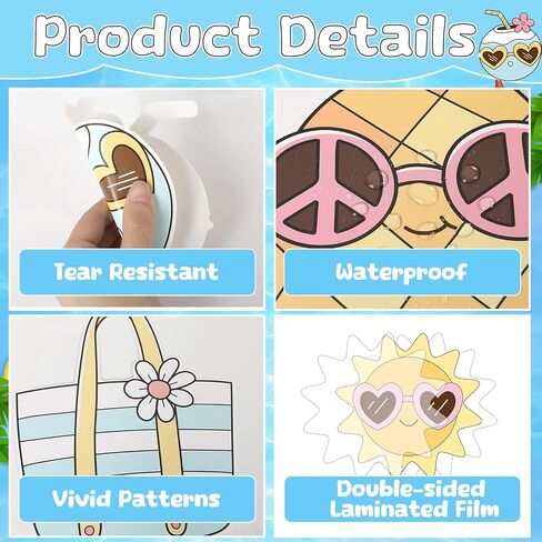 Summer Bulletin Board Decorations Set Groovy Hawaii Beach Classroom Decoration Pastel Cruising into Summer Hippie Daisy Tropical Cutouts for School Home Office Chalkboard Wall Decor Party Supplies in Saudi Arabia