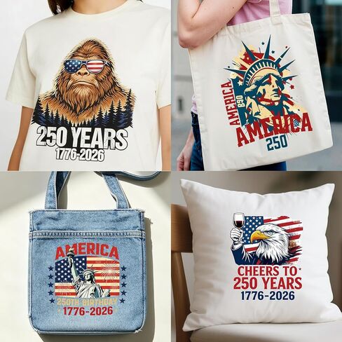 20PCS 250th Anniversary of USA Iron on Transfers, Patriotic Eagle American Flag DTF Ready to Press Vinyl Heat Transfer, Independence Day Iron Ons for T-Shirts Pillow DIY Decor (American Anniversary) in Kuwait