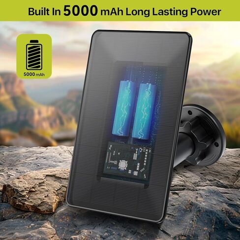 LIYVZ Trail Camera Solar Panel with Bulit-in 5000mAh Battery 2 Pack, 3W Solar Panel for Trail Camera IP66 Waterproof Multi Interfaces with USB-C & DC 6V/9V/12V Output, 360° Adjustable in Saudi Arabia