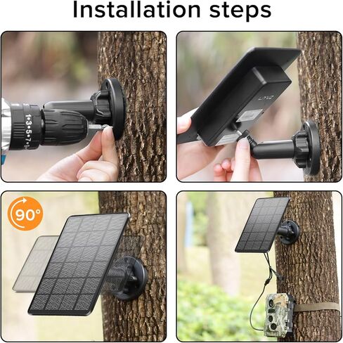 LIYVZ Trail Camera Solar Panel with Bulit-in 5000mAh Battery 2 Pack, 3W Solar Panel for Trail Camera IP66 Waterproof Multi Interfaces with USB-C & DC 6V/9V/12V Output, 360° Adjustable in Saudi Arabia