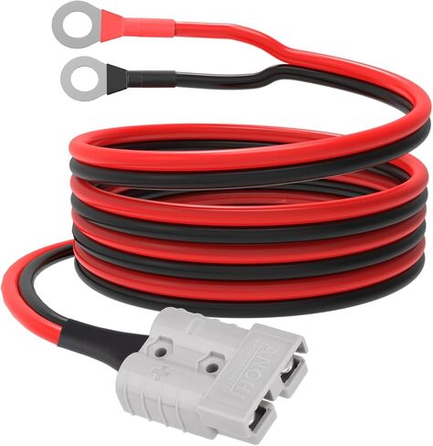 ELFCULB Anderson 50amp إلى O Ring Terminal، 10AWG Anderson SB50 كابل توصيل/فصل سريع لبطاريات الليثيوم للقارب RV للرافعة الشوكية (2FT) in Kuwait