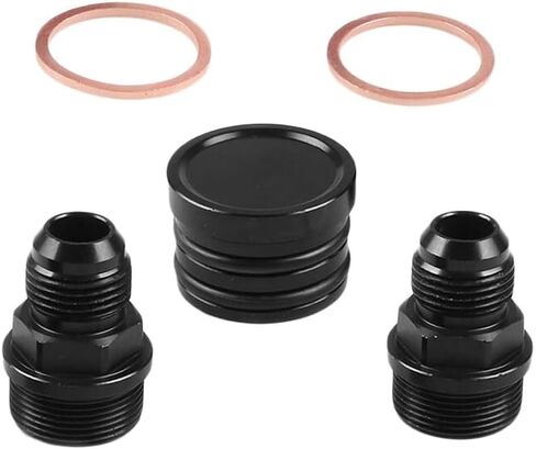 [Car Parts] M28 to 10AN Block Plug Breather Fitting Kit Fit for B16 B18C Catch Can Honda Acura B Series PCV Block Plug and Breather Fitting [Easy to Replace] in Saudi Arabia